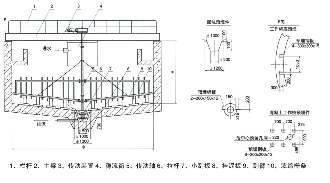 NZS型中心传动浓缩机外形结构