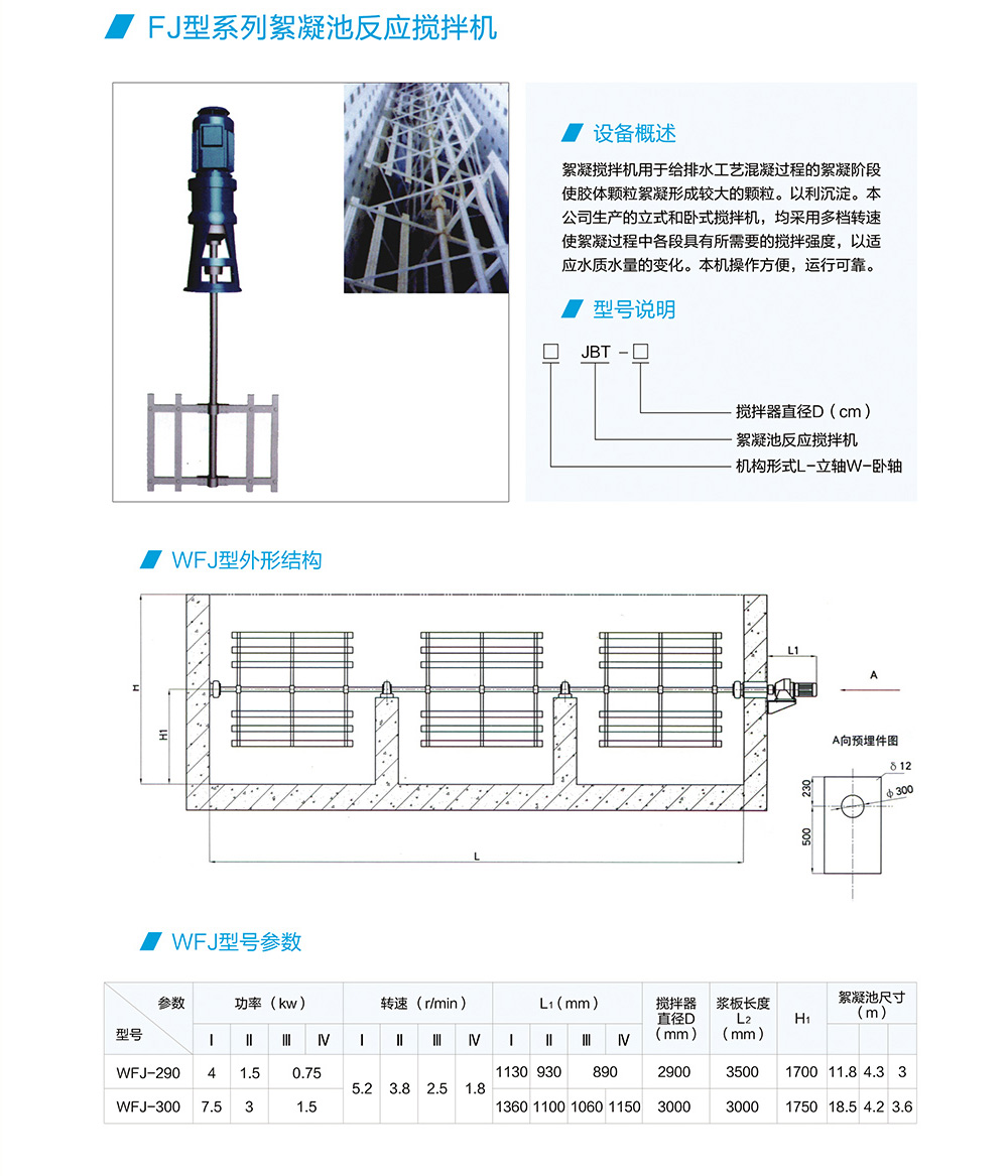 FJ型系列絮凝池反应搅拌机